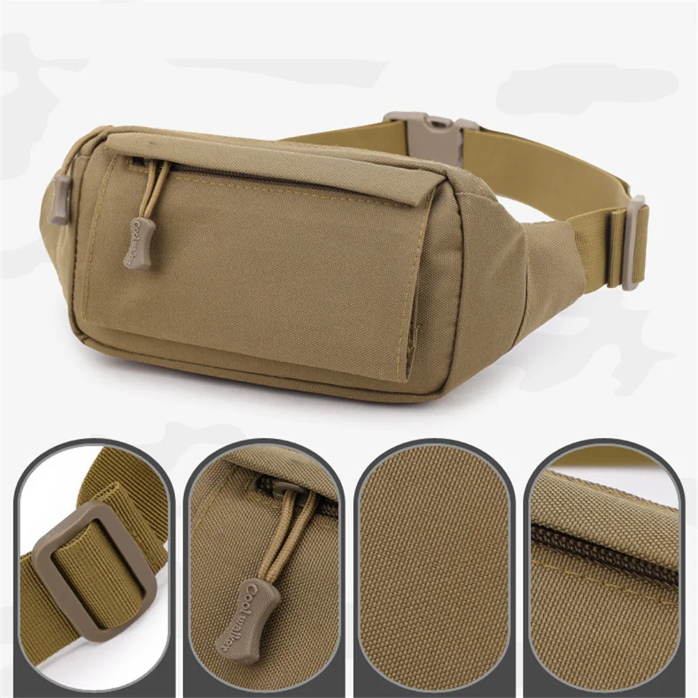 Men\'s Waist Bag Tactical Pouch Men Shoulder Belt Bags Hip Sack Oxford Cloth Belly Waterproof Banana Male Fanny Pack for Phone