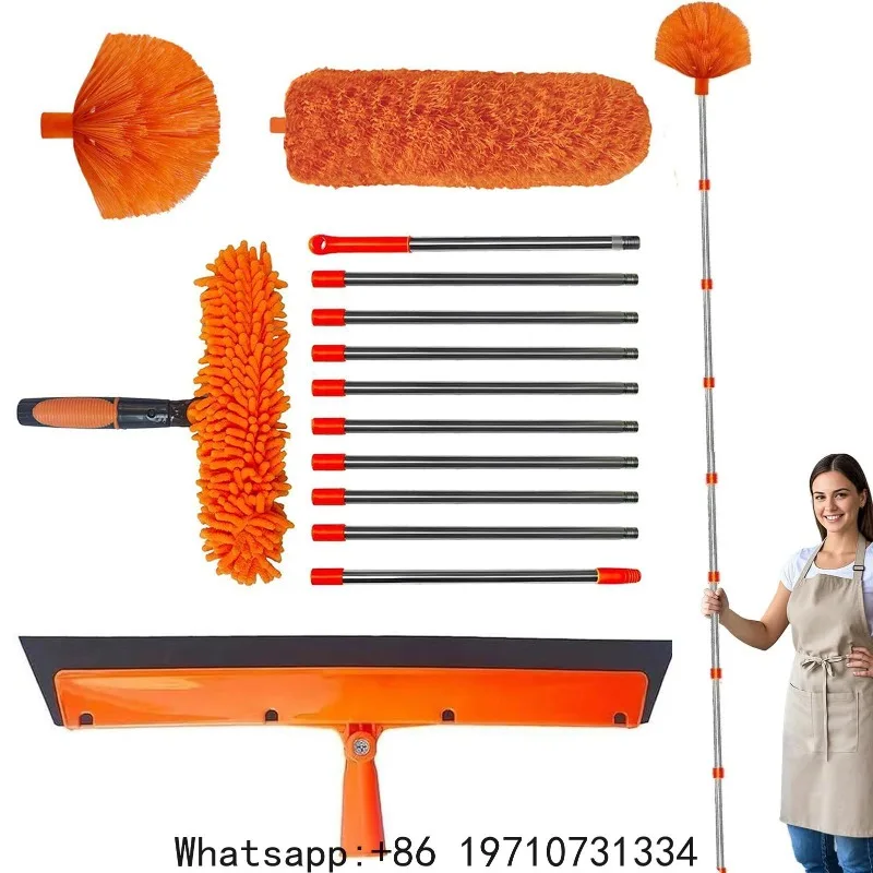 Window Cleaner home glass Duster Squeegee Extendable Pole Microfiber Ergonomic Multi-Function Ceiling Cleaning Brush