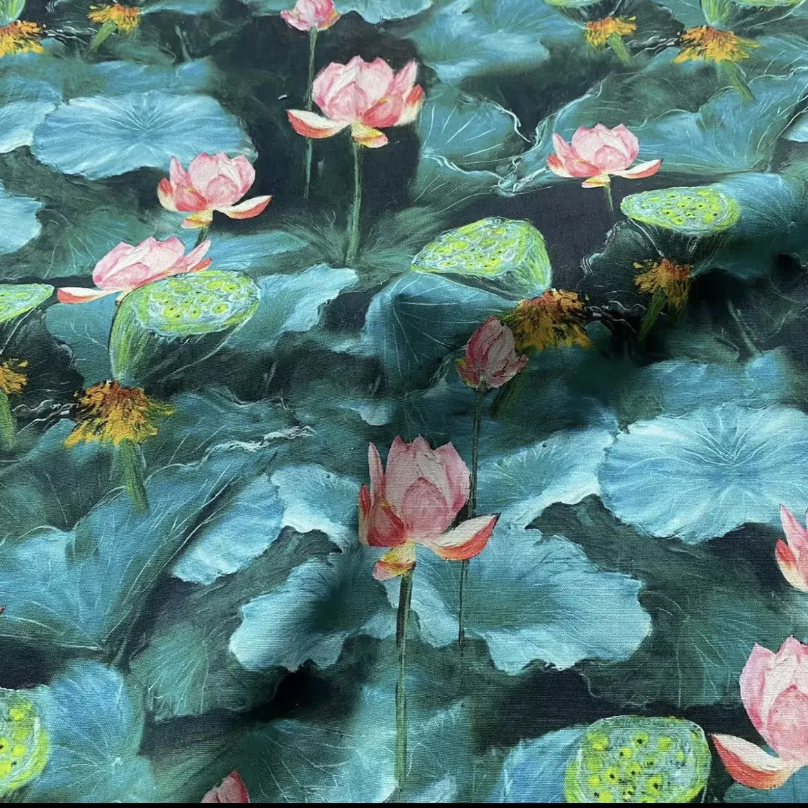 Amazing Fashion Lotus 3D Design Newest Art Style High Quality Competitive Price Cotton fabric for Clothes Home Textile