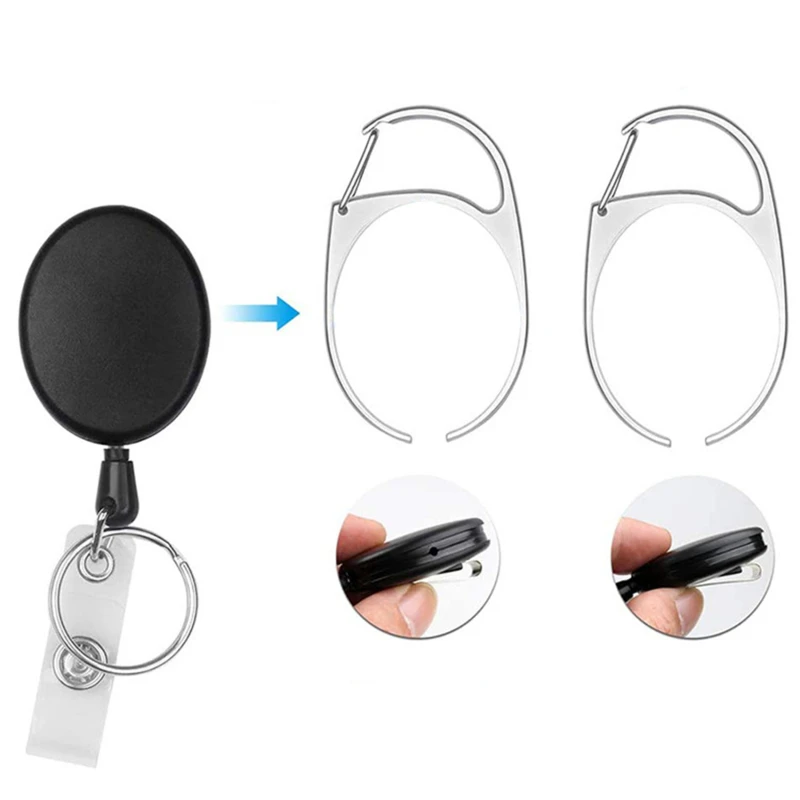 Retractable Badge Reel with Card Holder Reel Clip Key Ring Retractable ID Card Holder Key Chain Holders for Office Name Tag