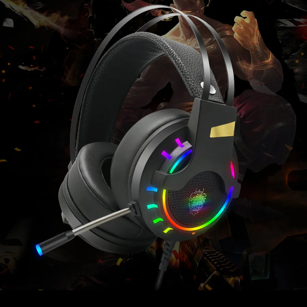 

Rgb Edition Game Headphones Wired USB Single Plug Portable Gaming Headset Microphone Clear Sound High Sensitivity Comfortable