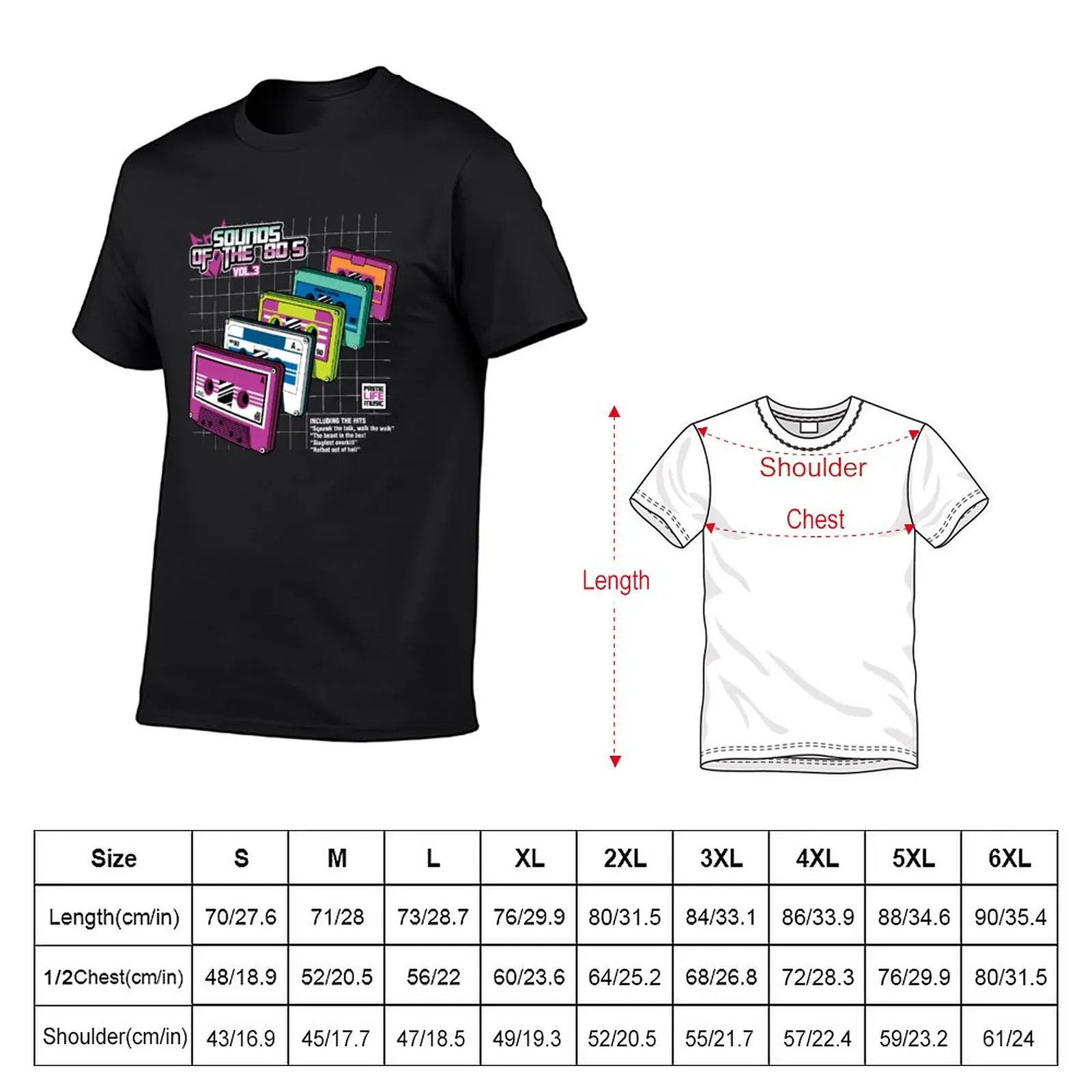 Sounds of the 80s Vol.3 T-Shirt Short t-shirt Short sleeve tee heavy weight t shirts for men