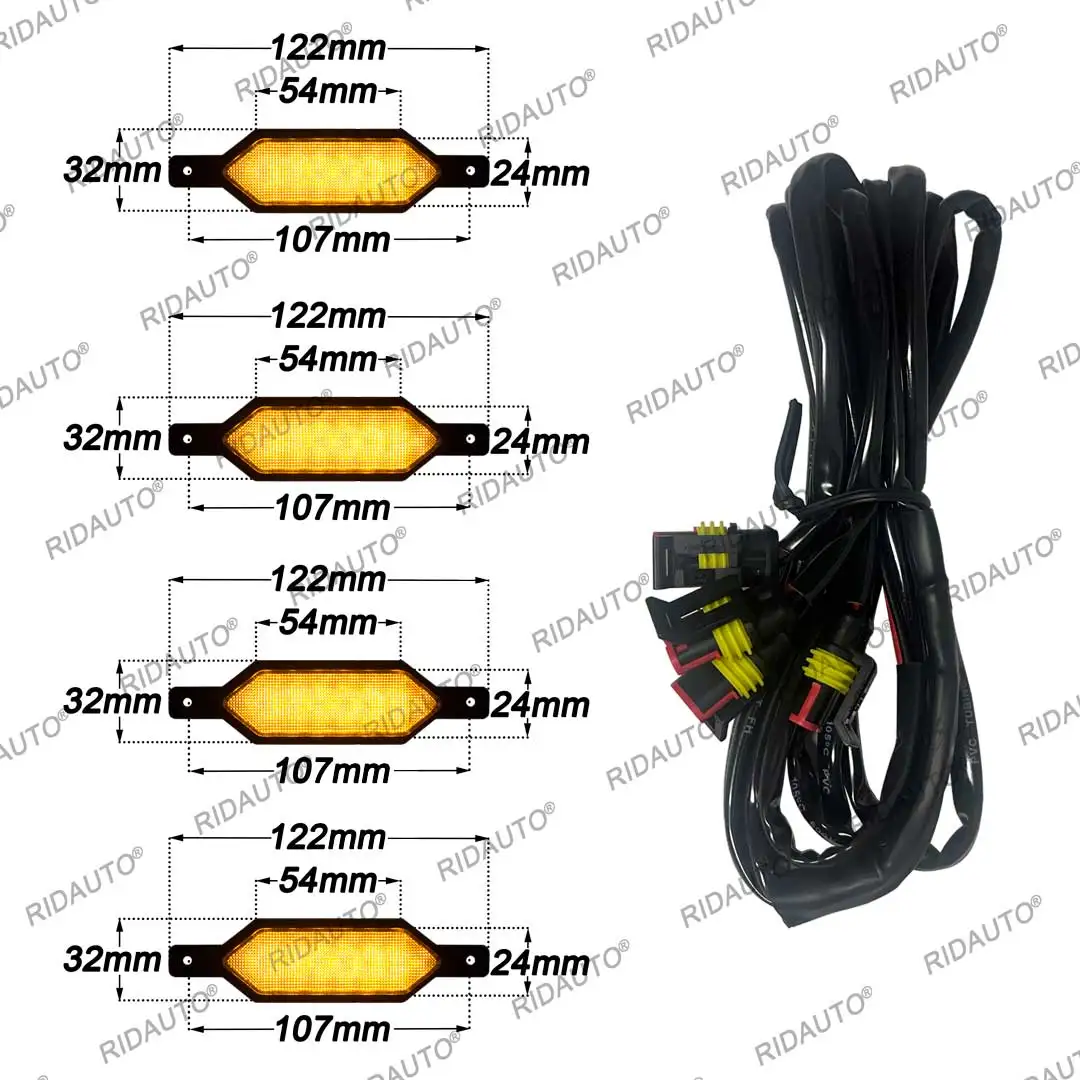 DIY Amber Yellow White LED Raptor Light Fit Aftermarket Raptor Grille for NEXT GEN FORD RANGER RAPTOR 2023 2024 2025 DRL Lamp