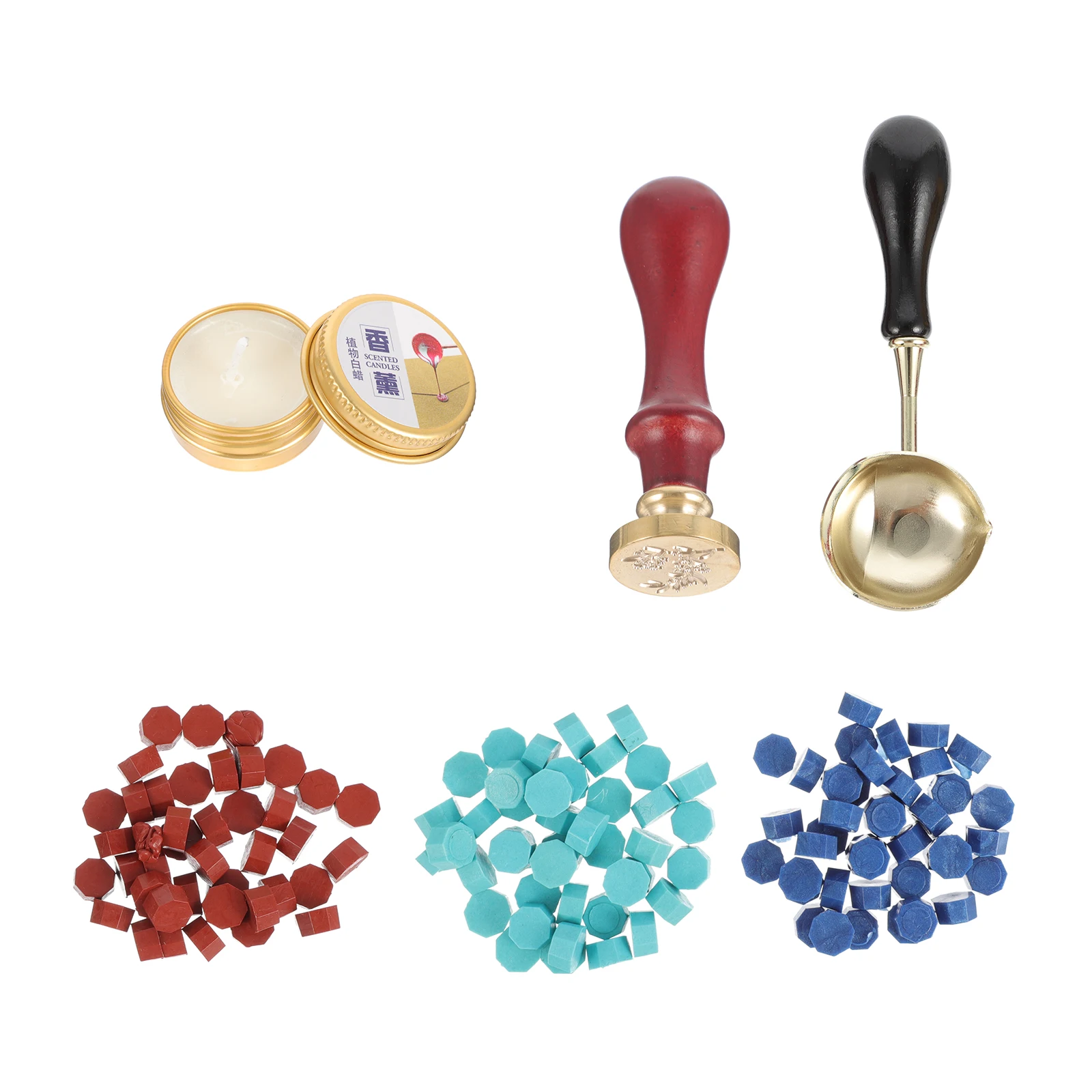 

1 set Zinc Alloy Wax Seal Set Vintage Stamps Personalised Adorable Pattern Wooden DIY Decor Stamp Retro Style Craft Supplies