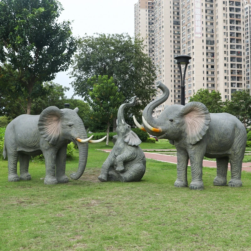 Imagem -04 - Livre em Grande Escala Simulado Animal Elefante Escultura de Fibra de Vidro Artesanato Parque Área Cênica Decoração Piso Grandes Ornamentos ao ar