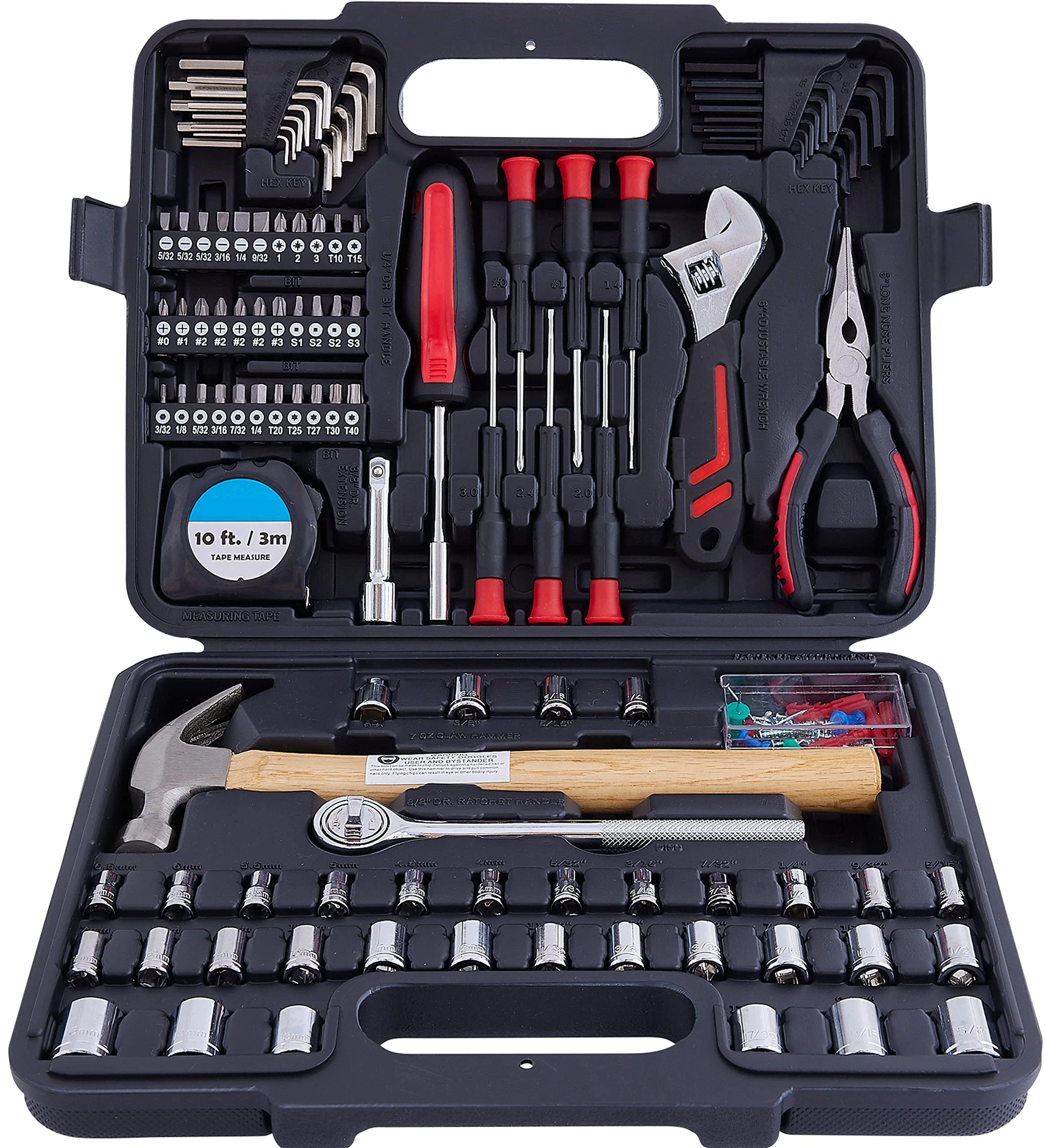 

Home Repair Tool Set 157 Piece with Tool Box Storage Case, for Household Garage Portable Hand Tool Set