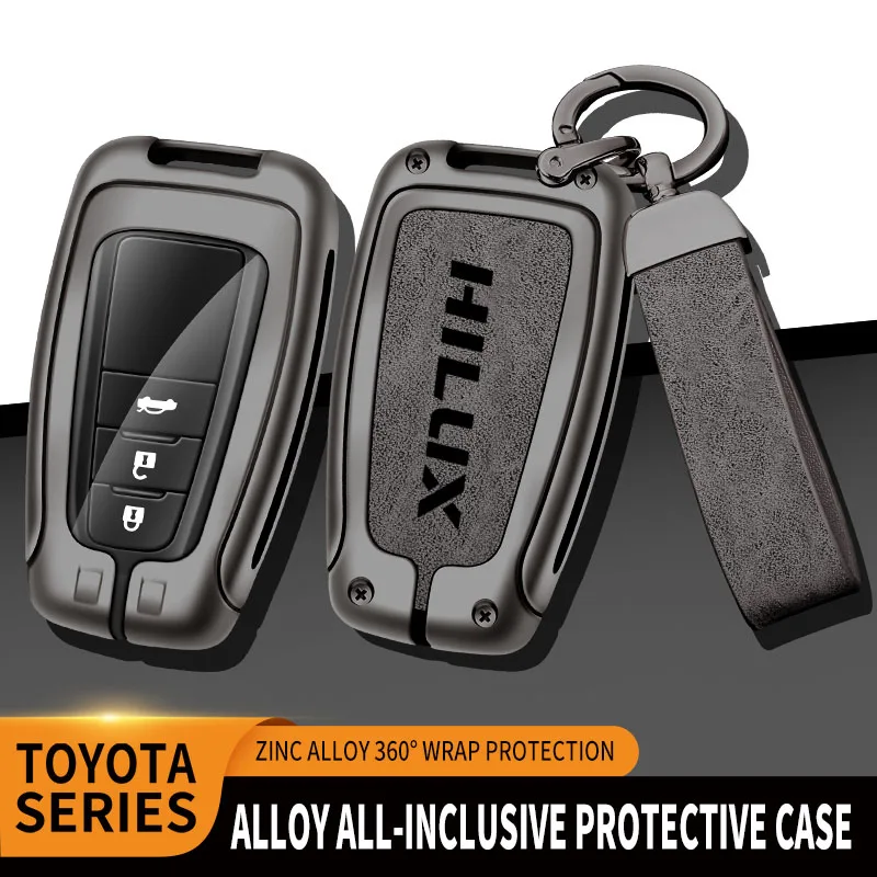 

Metal Car Key Cover Case Shell Bag for Toyota Hilux Fortuner Land Cruiser Camry Coralla Crown RAV4 Highland Keychain Accessories