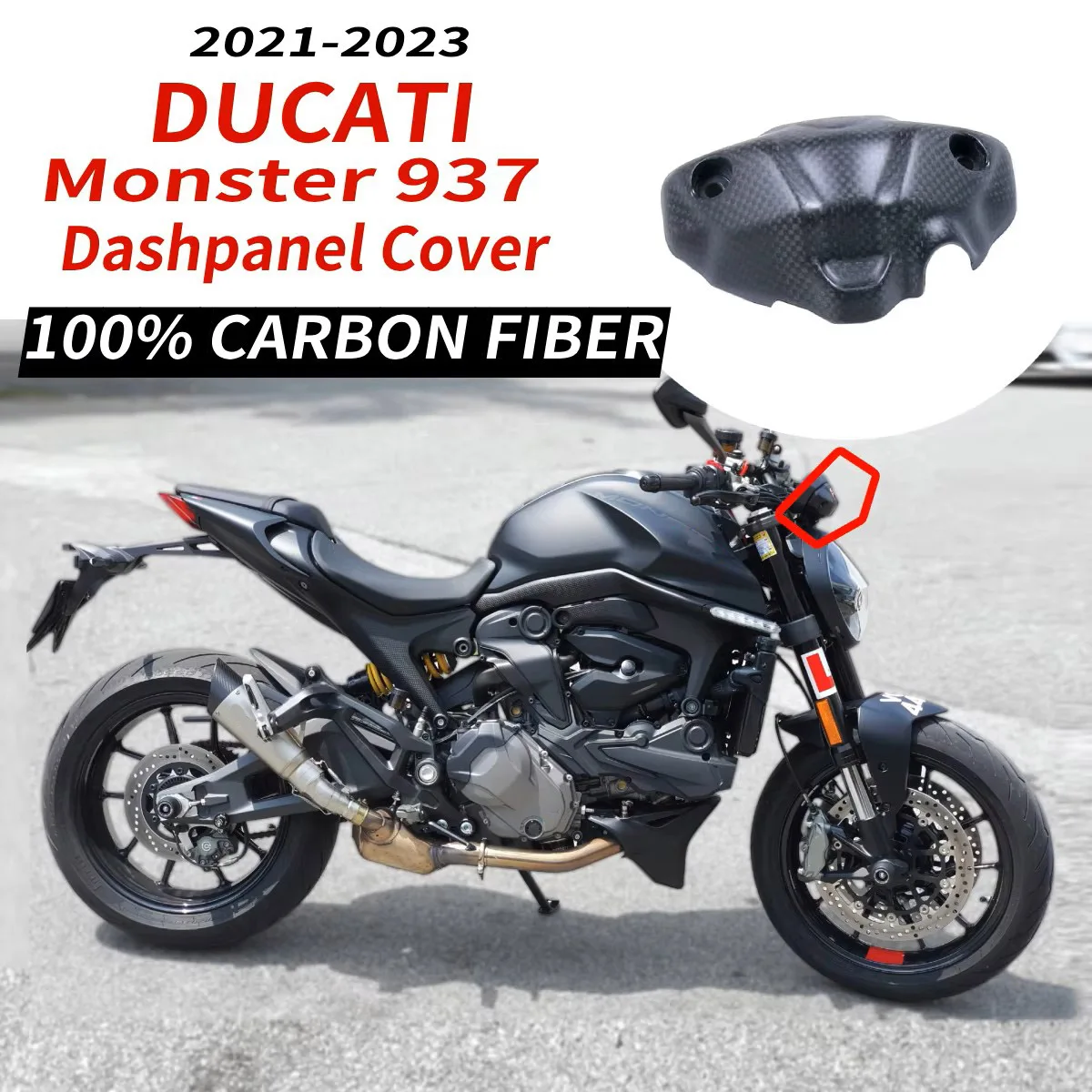 

For DUCATI monster 937 2021-2023 Carbon Fiber Dashpanel Cover modified accessories moto fairing