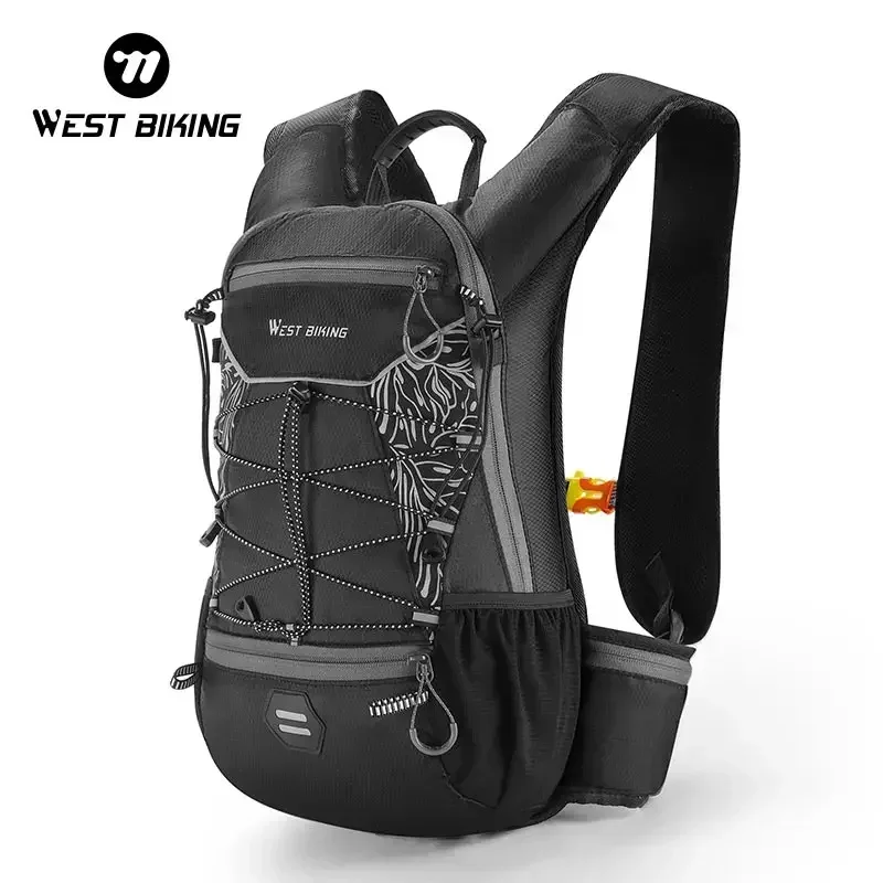 WEST BIKING Sport Backpack 16L Large Capacity Hiking Cycling Hydration Backpack Multi Pocket Mesh Bag+Strap Reflective Backpack