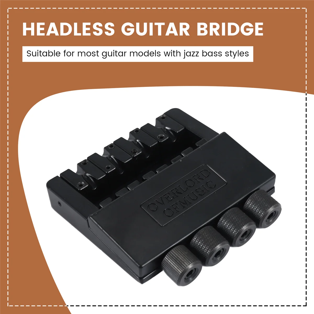 1 Set 4 String Headless Bass Guitar Bridge System Electric Bass Part for Headless Electric Bass ReplacementJAS