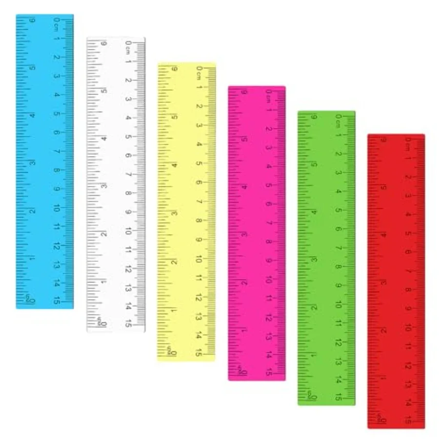 

6 Pcs Clear 6-inch Plastic Ruler for Journaling Classroom and Office Use Transparent Lightweight Durable Practical Student Priz