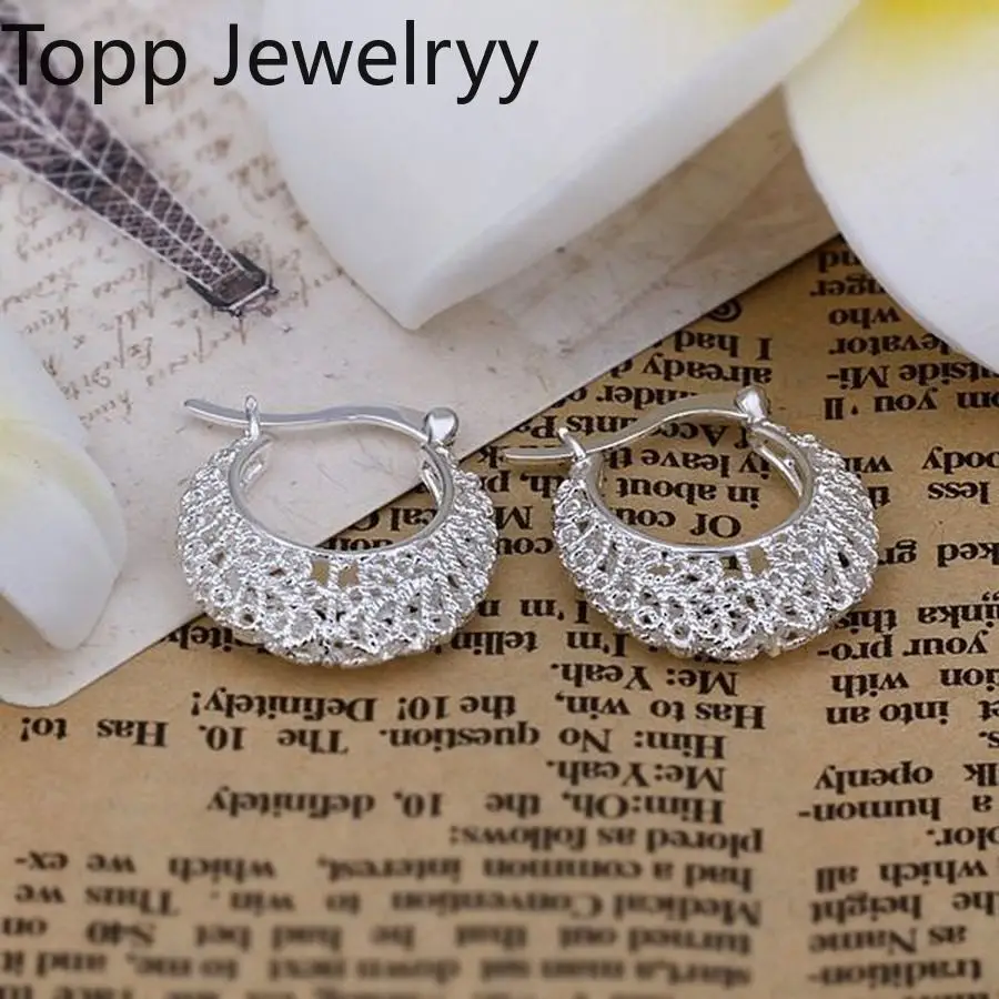 

charm pure 925 silver Earrings Women engagement jewelry noble beautiful fashion Solid party Earring Jewelry