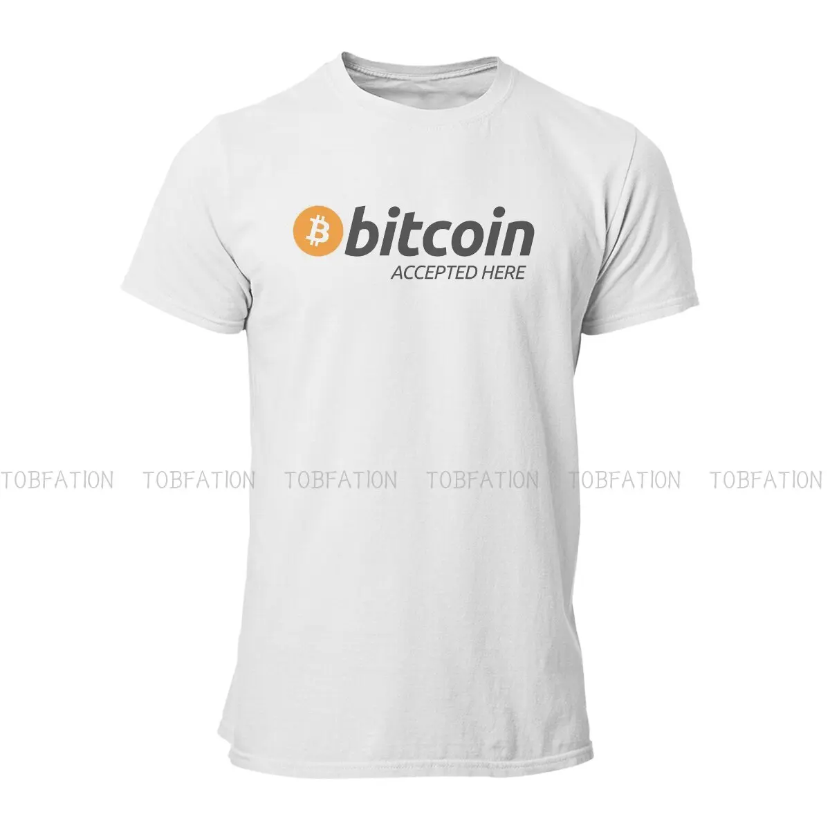 Bitcoin Cryptocurrency Miners Meme Newest TShirt for Men Accepted Here BTC Grey Polyester T Shirt Gift Clothes Tops 6XL