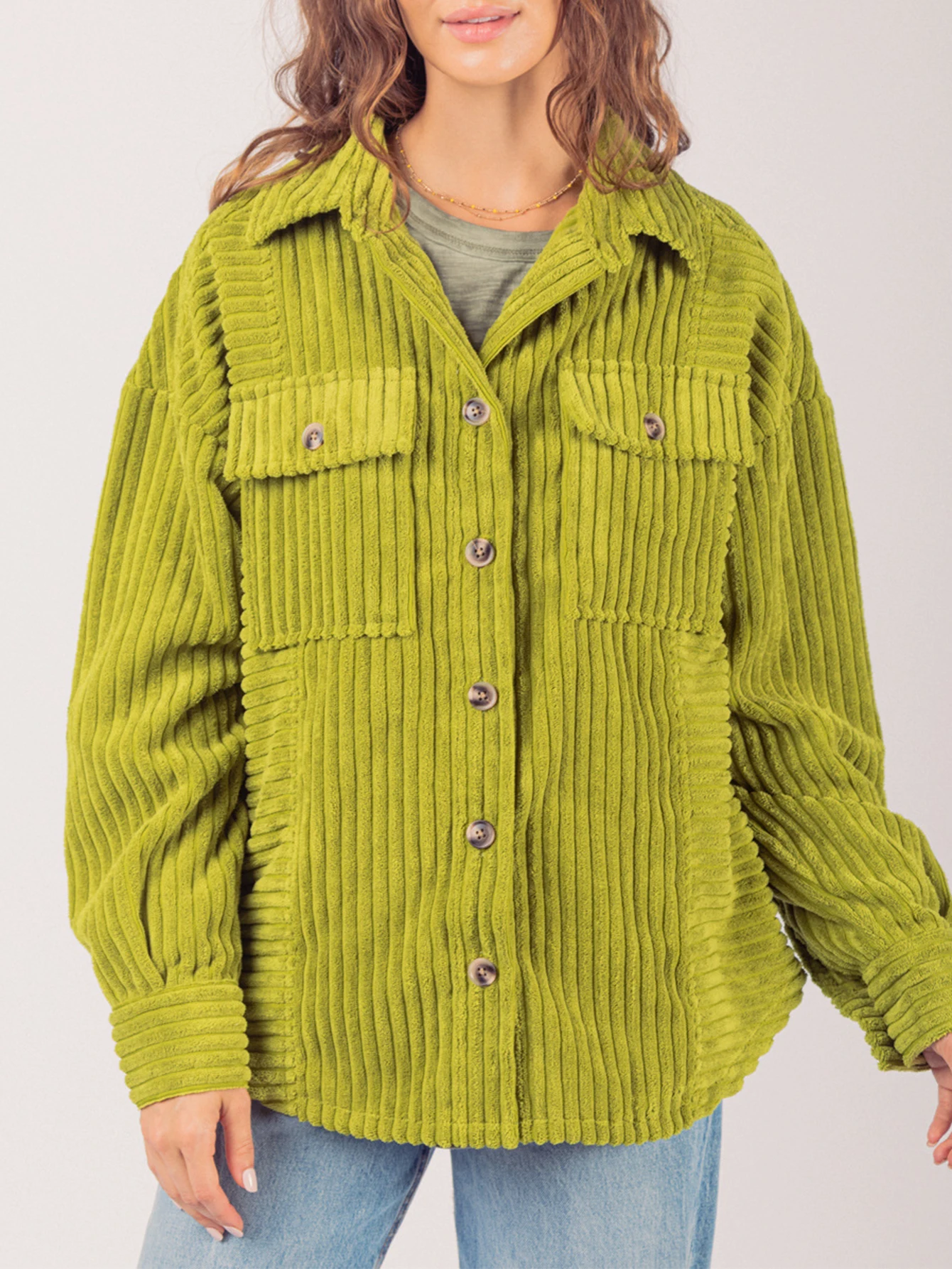 سترة كاجوال برقبة دائرية بدون زخرفة للنساء من الدرجة الأولى، تصميم عصري سريع ملون لربيع الخريف #4