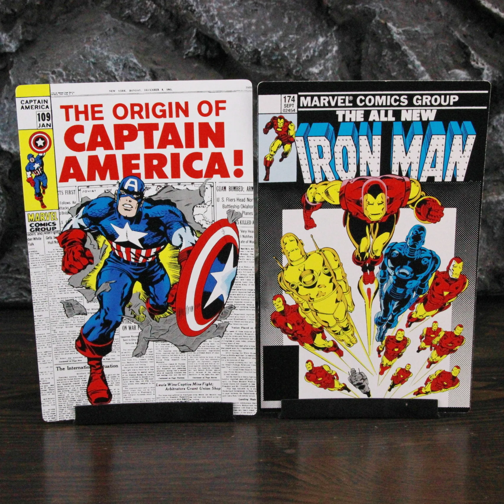 Marvel Legends Comics Group Retro 20th Anniversary Ultimate Captain America Iron Man Backdrop ONLY For 6