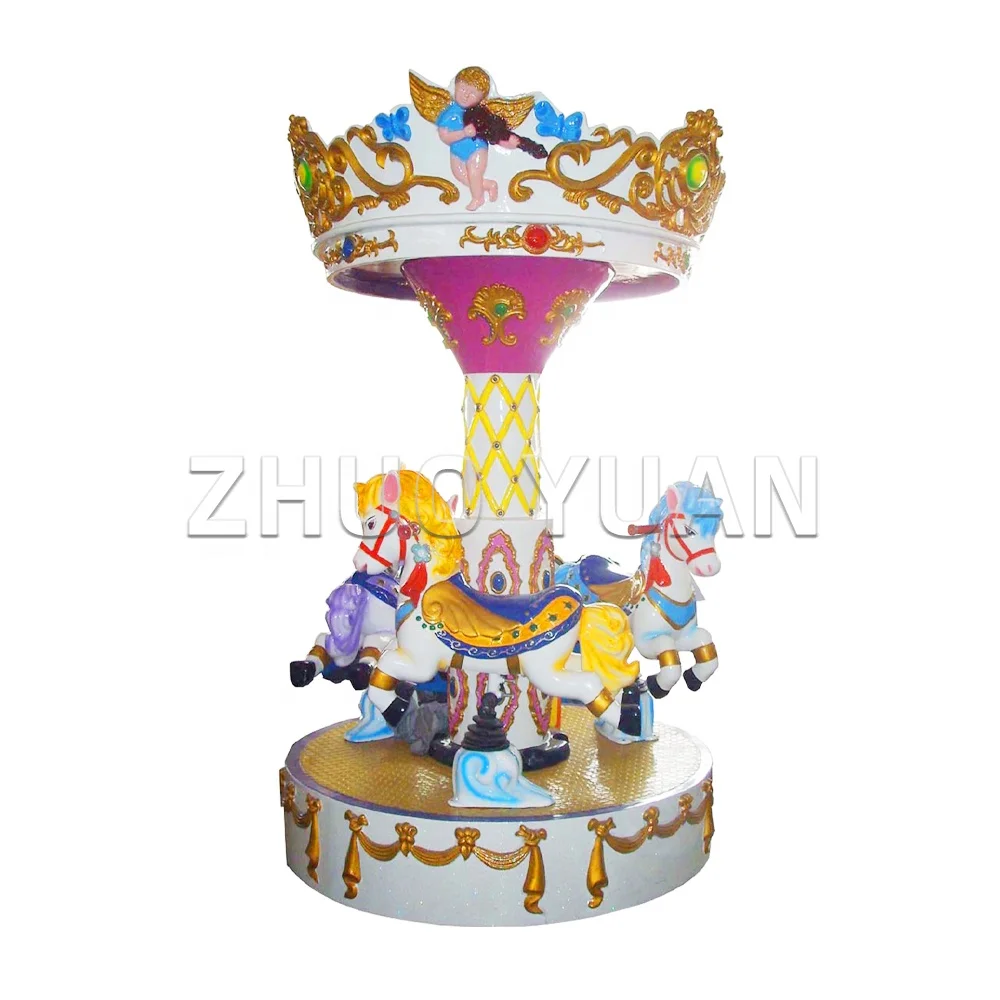 Factory Direct Sale Amusement Park Outdoor Electric Carousel Ride Mini Kids Rides Fiberglass Carousel Horse Rides Manufacturer