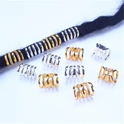 Anneau de tube en métal KC pour tresses, perles de cheveux, pinces de manchette réglables, or et argent, ouverture 11x15mm, 30 pièces