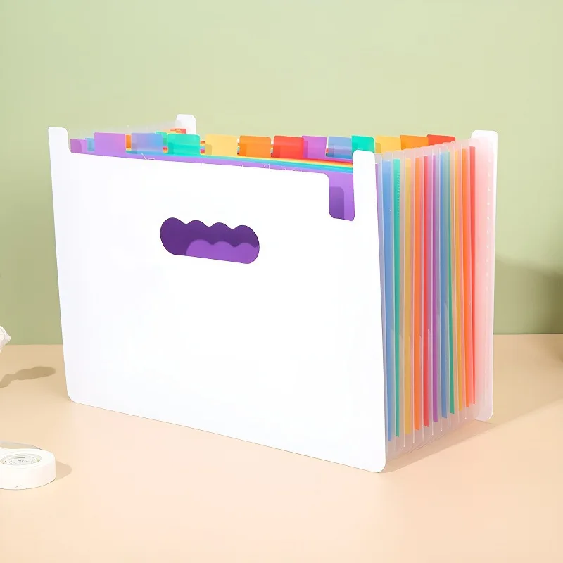 A4 Expandable Accordion File Folder Rainbow Multi Pocket Document Storage Box Portable Paper Sorter Student Office Exam Paper Or