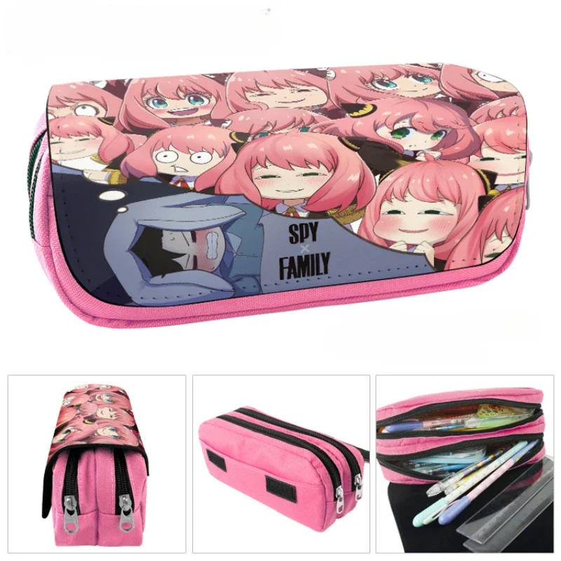 Anime Spy X Family Pencil Bag Women Large Capacity Student Kawaii Cosmetic Cases Anya Smug Coin Purse School Supplies Bag Gift