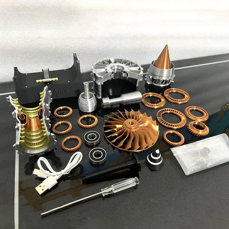 TR900 Aviation Turbofan Engine Model DIY Model Kit 27CM Electric Turbofan Engine Assembly Toy Kit - Image 3