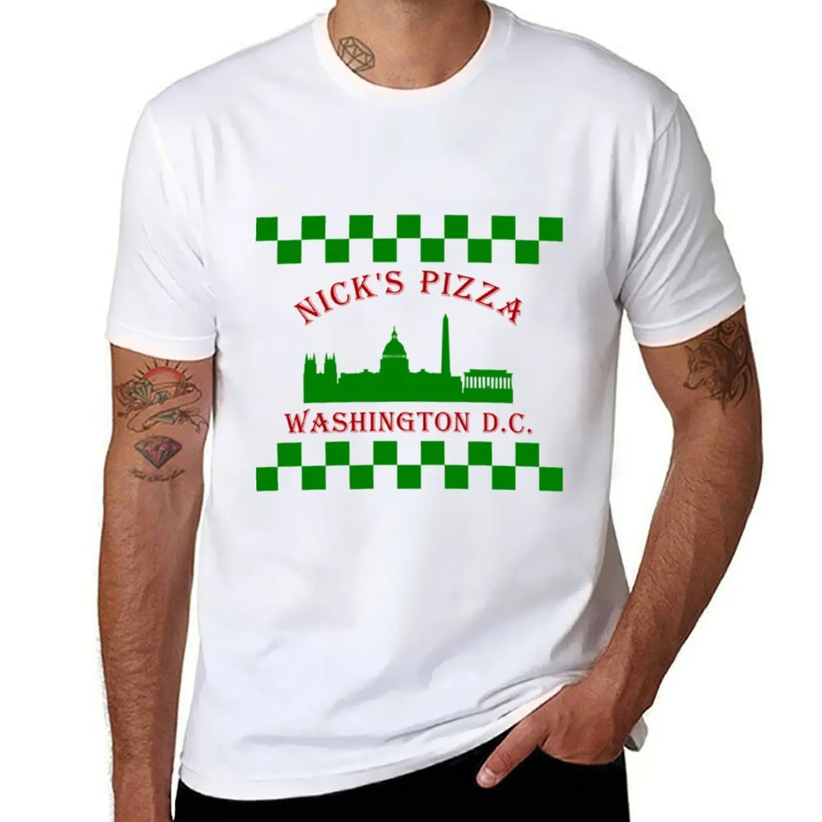 

Blacklist Nick&x27;s Pizza Washington Logo Sign Classic . T-Shirt cotton tshirt 100% g man t shirts for men T-Shirt