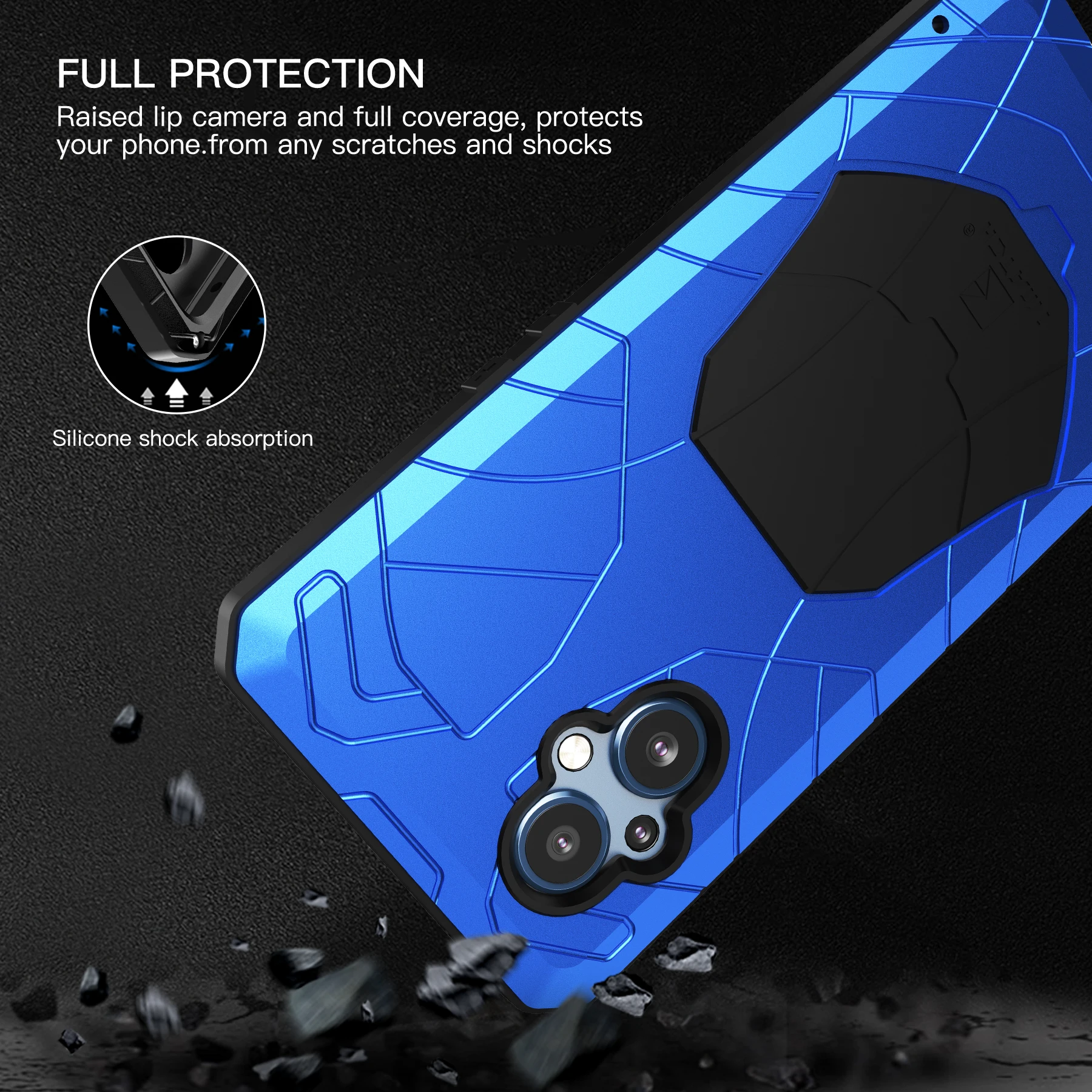 

For Oneplus Nord N20 5G Heavy Duty Case Military Metal Shockproof Dropproof Dustproof Protective Cover for Nord N20 5G.