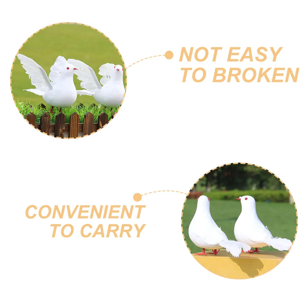 

2Pcs Lifelike Dove Simulation Artificial Bird Decoration Party Halloween Trick Performance Prop Garden Yard Ornament