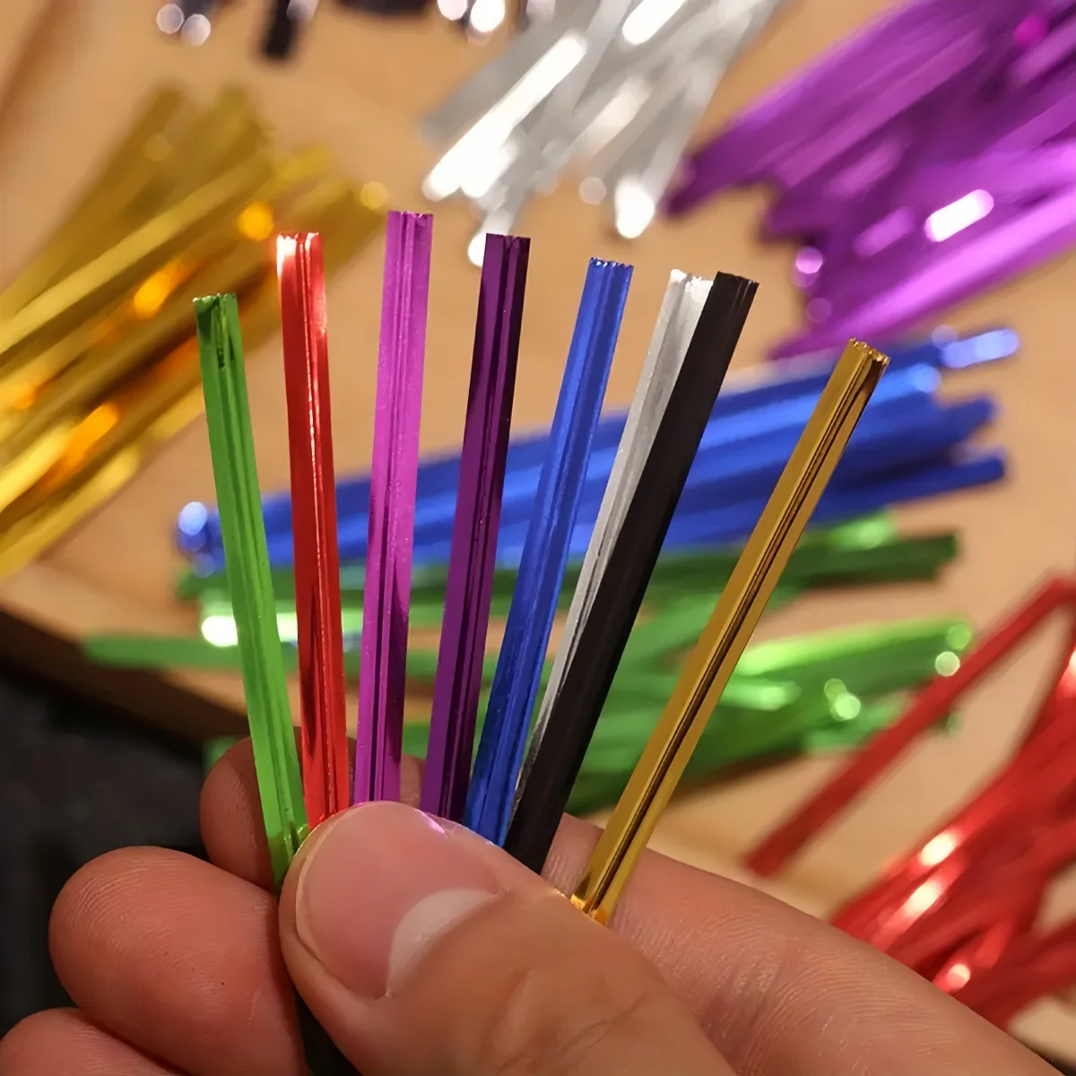 800 Stück 6/8/10cm Kunststoff-Metall-Drehverschlüsse, wiederverwendbarer Verschlussdraht für DIY-Lollipop-Bonbontüten, Party- und Hochzeitsgeschenke – Detail 5