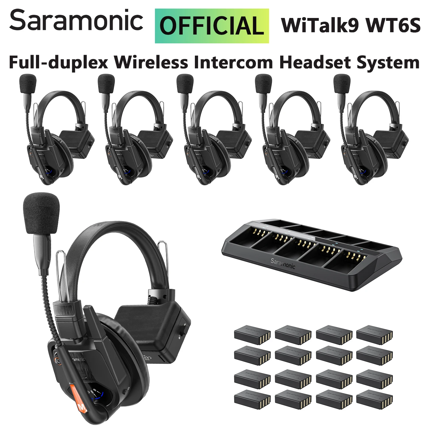 

Saramonic Witalk9 WT6S Wireless Headset Full-duplex Intercom Communication System for Filmmaking Live performances Sports Events