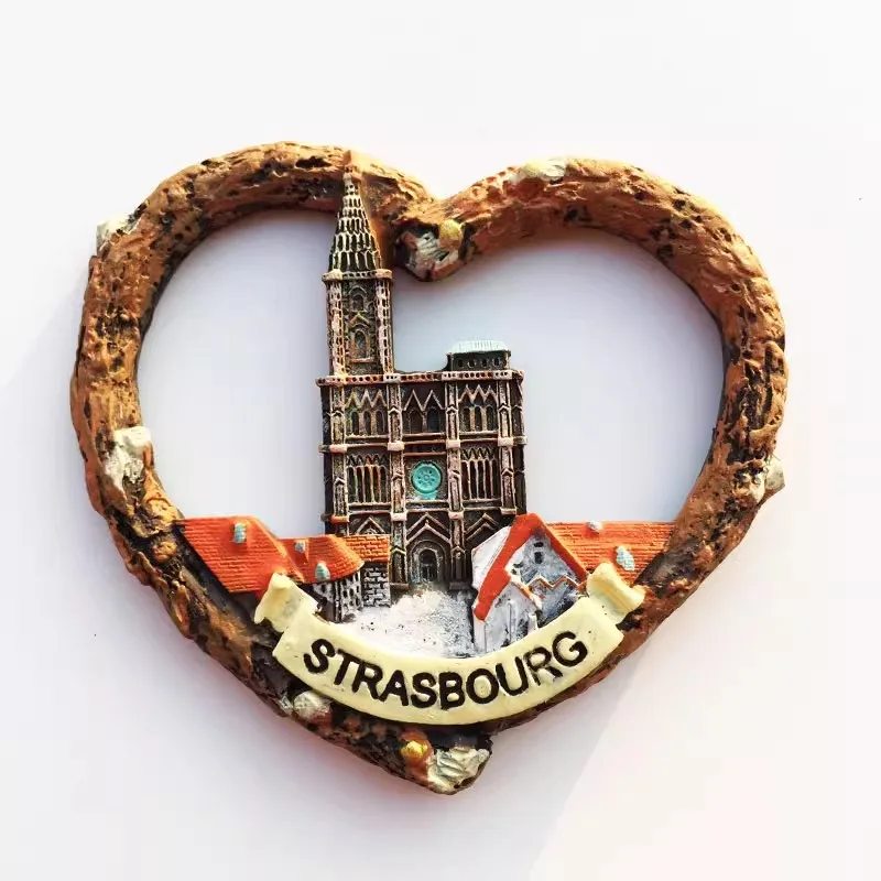 France Strasbourg scenic tour souvenir decorative crafts resin painted magnet refrigerator sticker gift