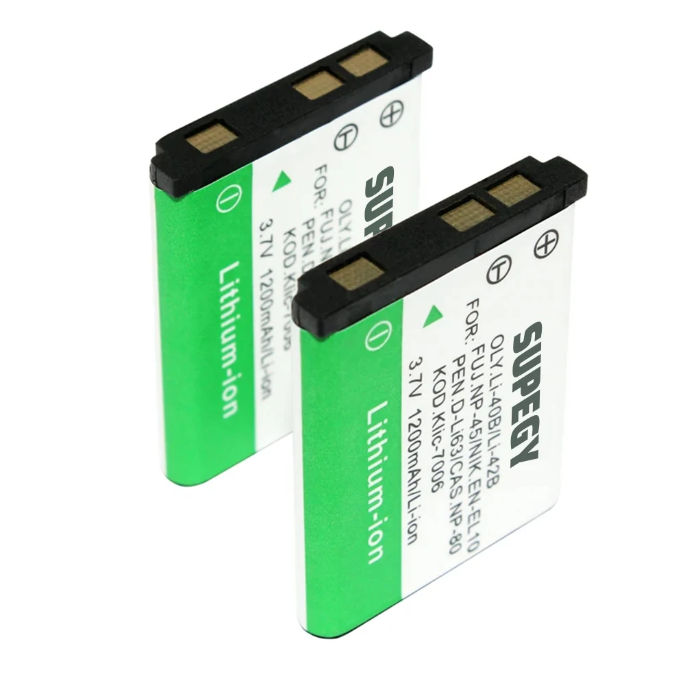 High quality LI-40B LI-42B LI-40C 1200mAh NEW Battery ( 2 pack) + Charger  For Olympus U700 U710 D-720 VR-330 X-Series cameras