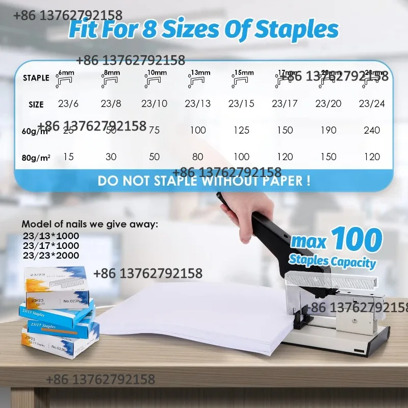 Heavy Duty Stapler Effortless 240-Sheet High Capacity Office Stapler With Adjustable Paper Guide Support 4000 Staples Stationery