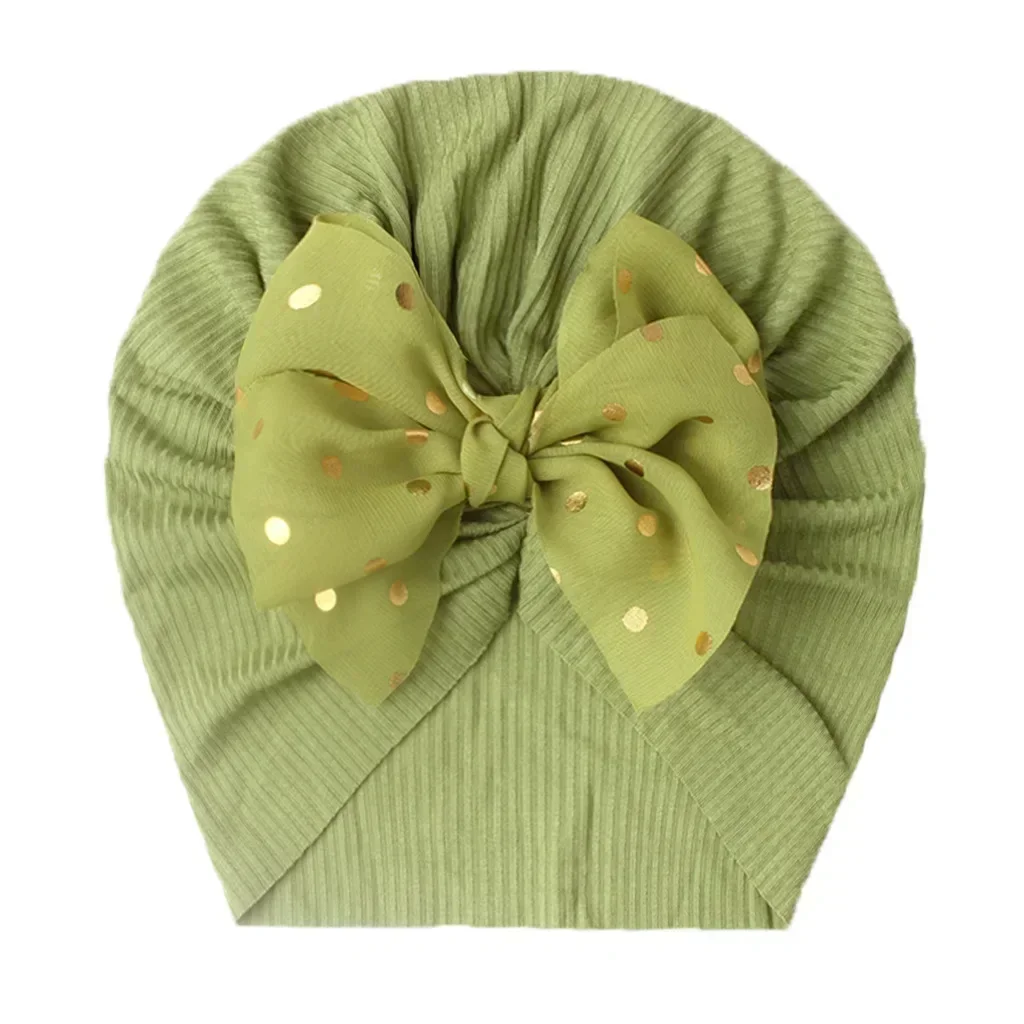 Lovely Shiny Bowknot Hat Turban  Cute Bow Solid Color Baby Hat Headwrap Soft Newborn Infant Cap Headband Photography Props