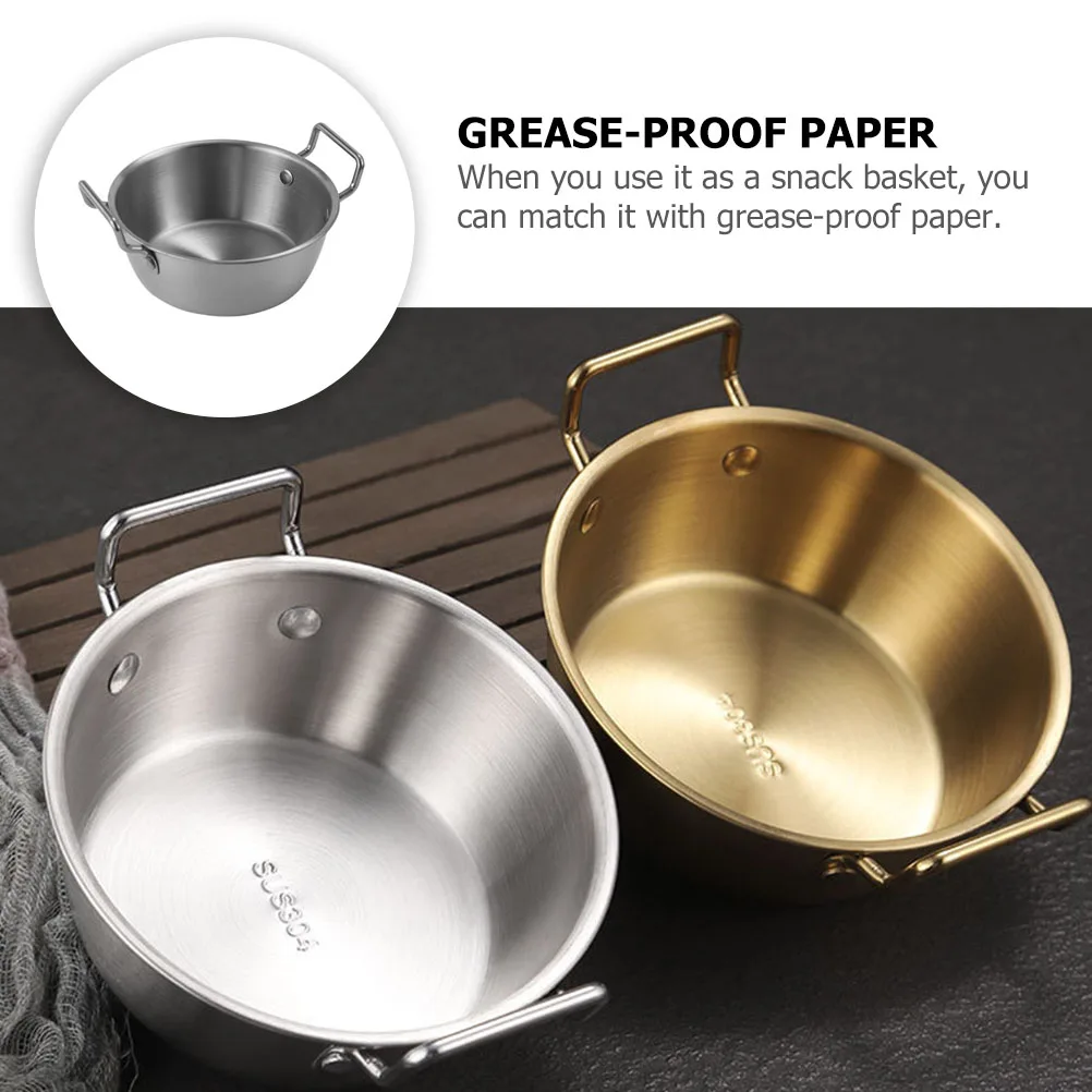 

Large Stainless Steel Snack Basket Food Containers Round Serving Bowl Metal