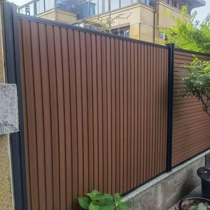 Grooved Wallboard Fence for Garden Courtyard WPC Cladding Siding