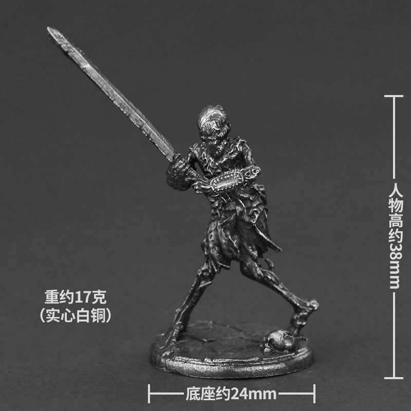 Viking esqueleto guerreiros corpo do exército soldado figuras de ação liga metal miniatura cobre modelo samurai estatueta decoração