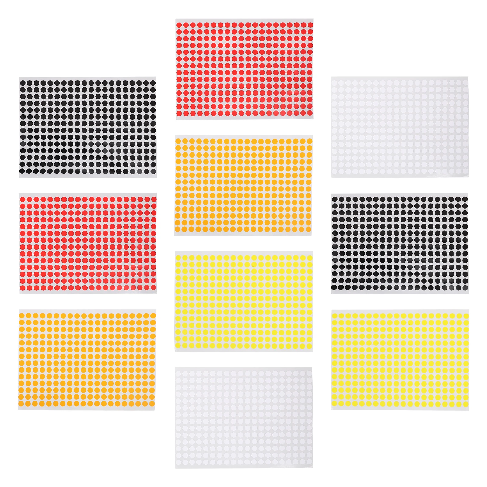 

10 Sheets Color Coded Tags Round Sticker Dots White Stickers Circles Removable Colored Self Adhesive Spot The