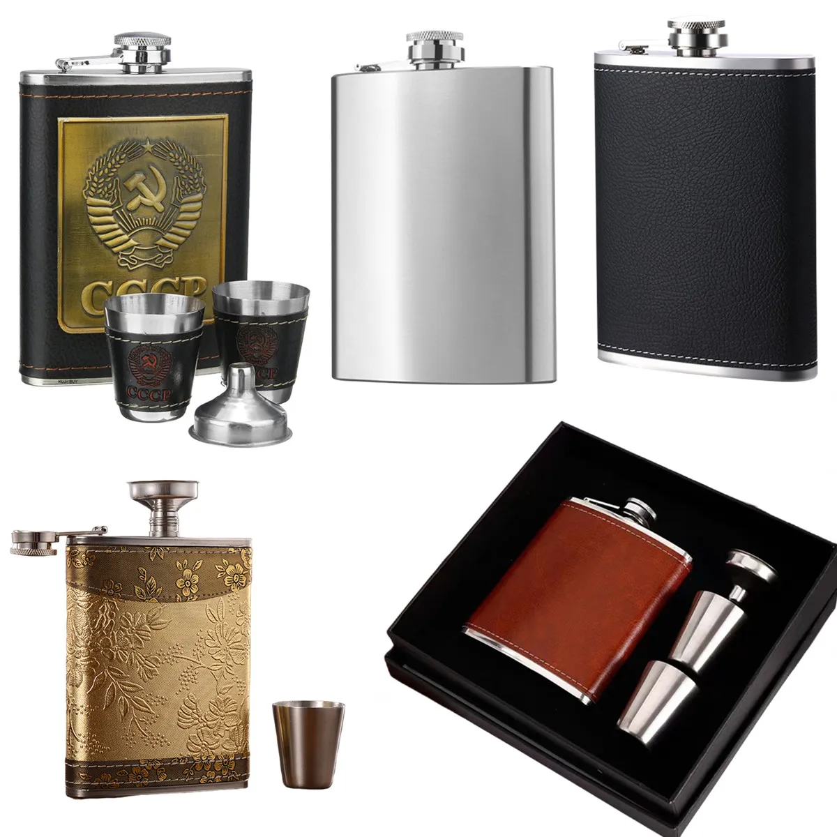 8oz Portable Pocket Hip Flask Outdoor Travel Stainless Steel Flask Whiskey Drink Alcohol Flasks 8oz Steel Hip Flask Flagon