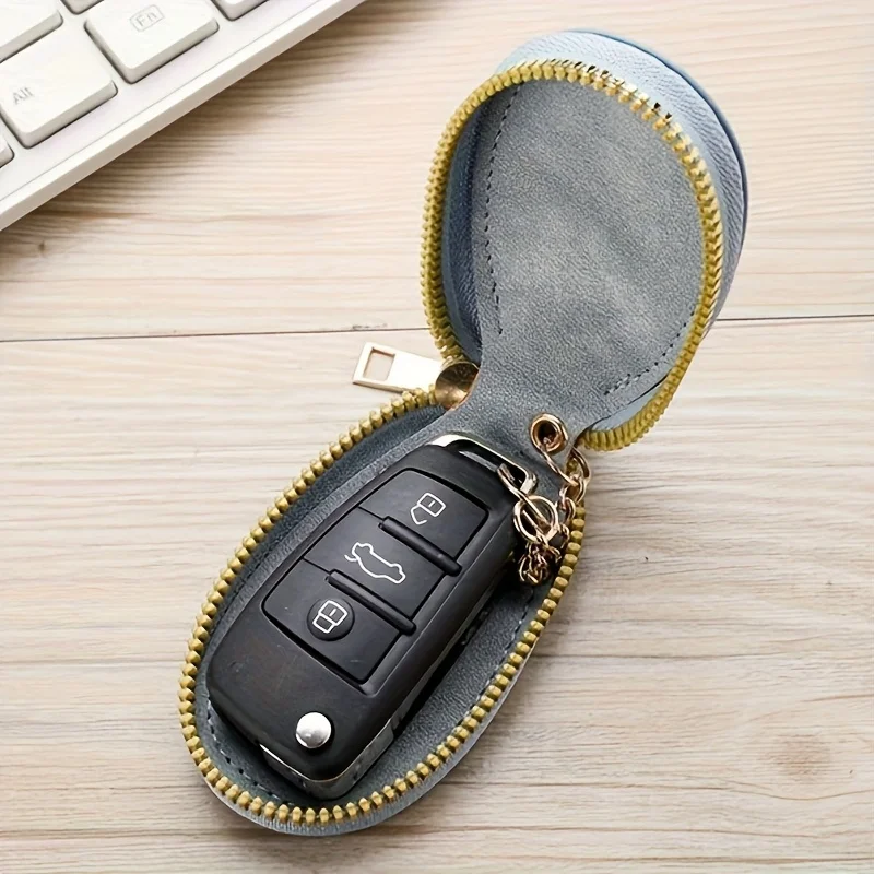 パーソナライズされた名前テキストキーホルダー ジッパー付き PU 車のキー収納オーガナイザー 男性 女性 誕生日 クリスマス バレンタインデー ギフト用