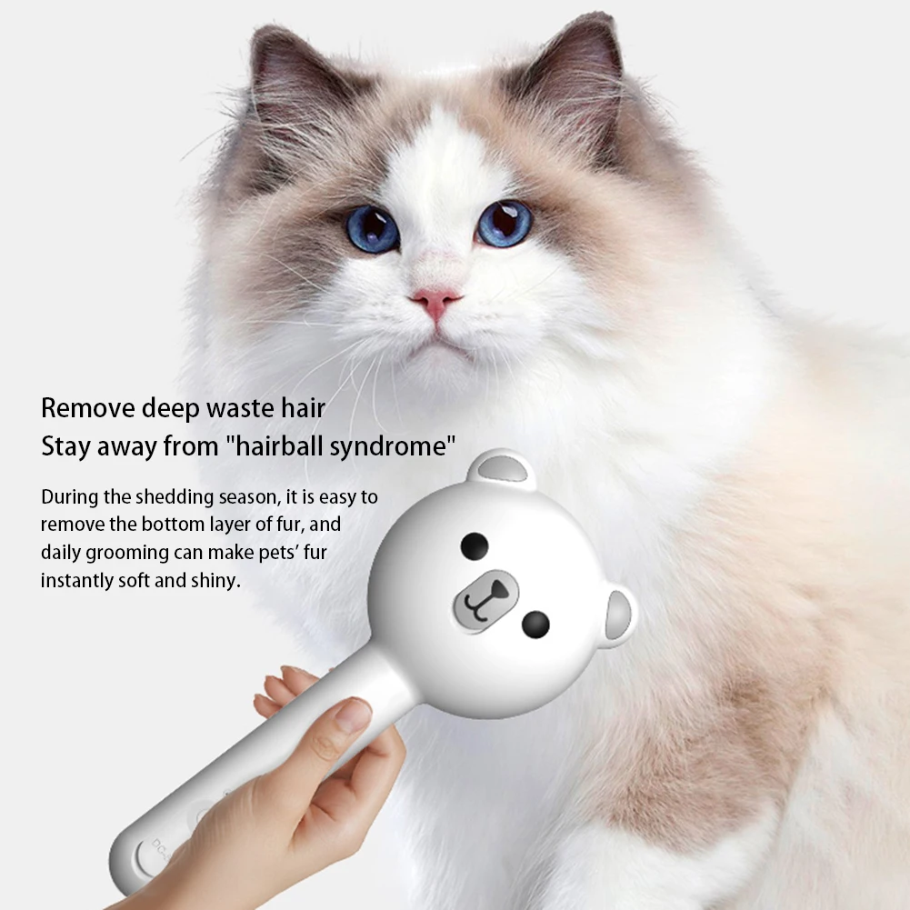 3 In 1 Pet Brush Cat Steams Brush Dog Comb Usb Charging Cat Massage Comb Pet Hair Removal Brush
