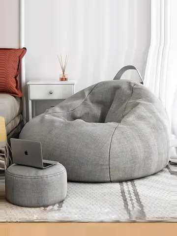 OTAUTAU Cotton Linen Bean Bag Cover without Filler Floor Corner Lazy Beanbag Chair Pouf Salon Ottoman Puff Lounger Sac DD002