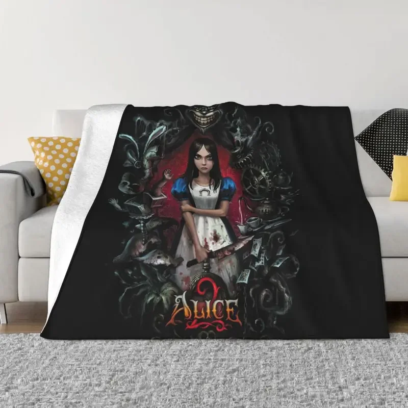 Alice Madness Returns Blanket Velvet All Season Video Game Multi-function Warm Throw Blanket for Home Bedroom Bedding Throws