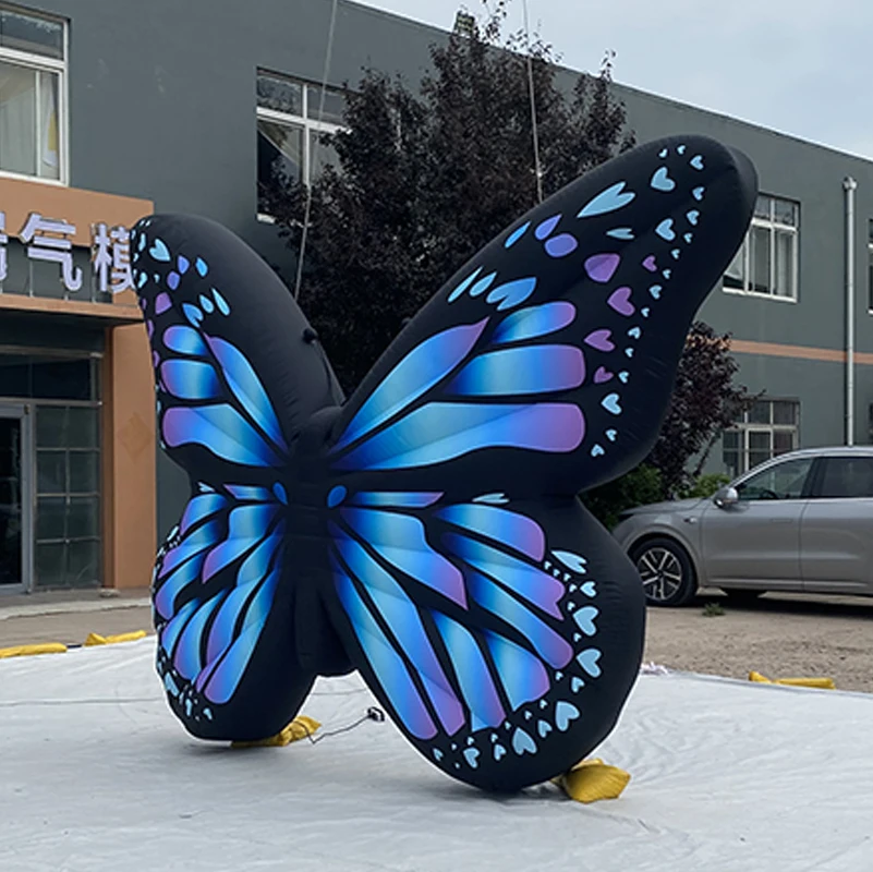 Indoor Decoration Wonderful Inflatable Butterfly Giant Mall Customized Inflatable Hanging Wings with LED