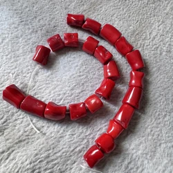 Wholesale 1string of 8 inches Genuine Red Coral Bead 10-16mm Tubes Beads Red Coral Necklace Bracelet Beads