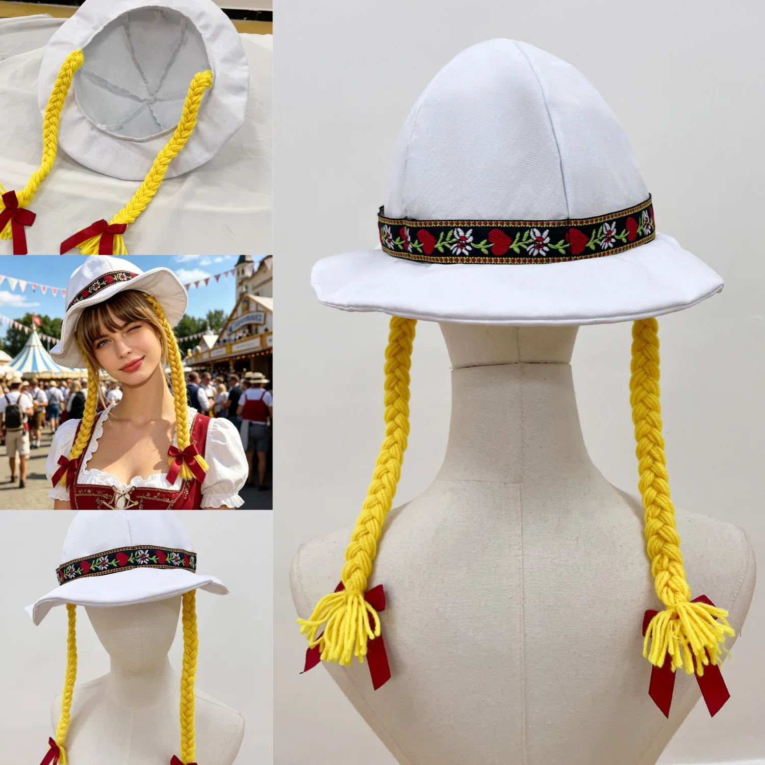 Munich Oktoberfest themed hat, festive atmosphere, can be paired with a Dirndl dress