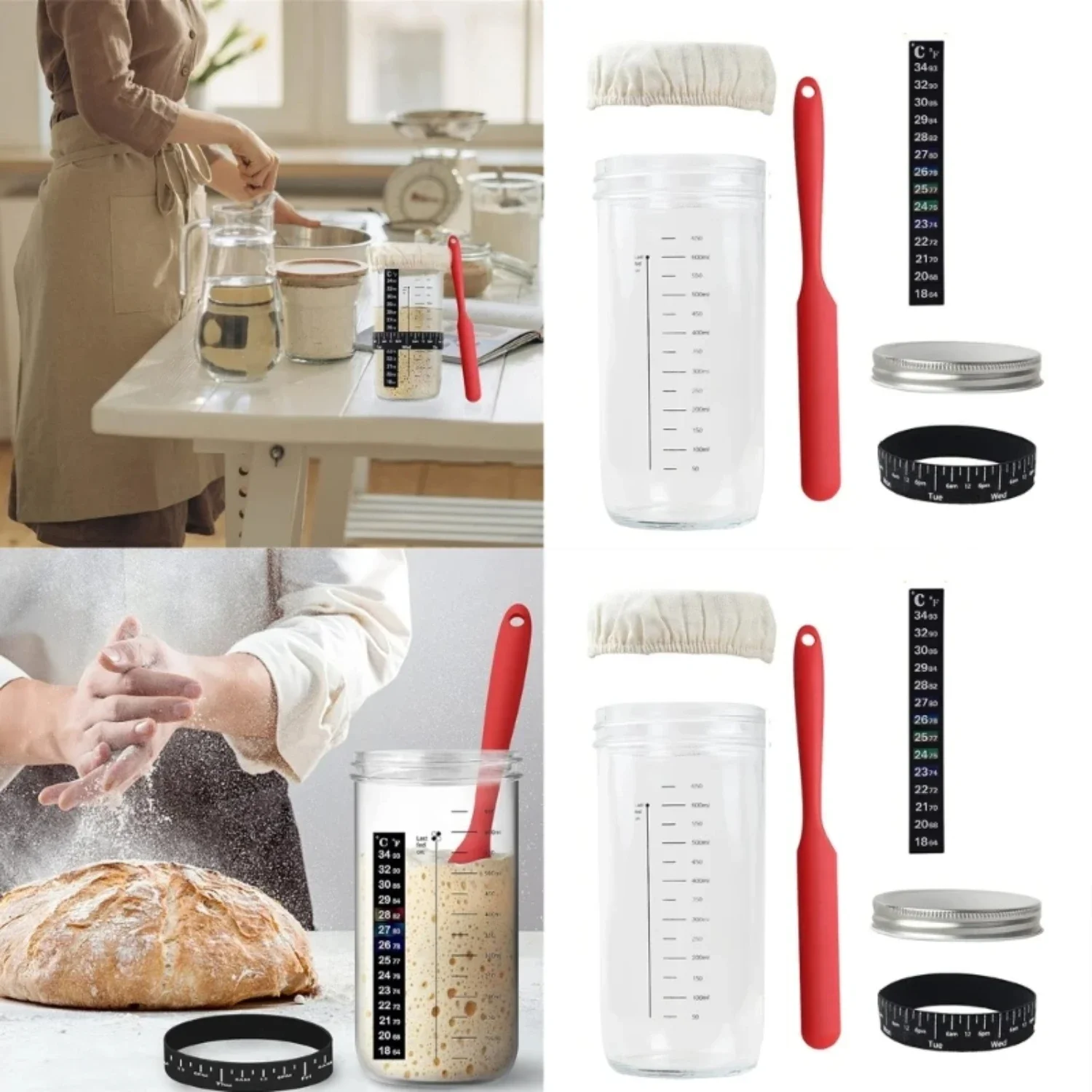 

Convenient and Effortless Handy Supplies for Creating Ultimate Homemade Sourdough Bread - Essential Artisan Baking Tools for Con