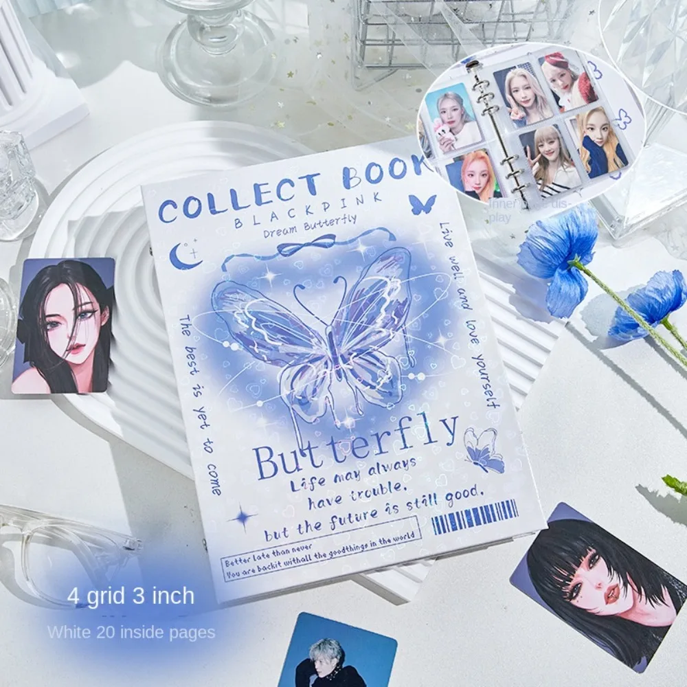 ألبوم بطاقات الصور الفوتوغرافية مقاس 3 بوصات، واقي أوراق فضفاضة، حامل بطاقة الصور الفوتوغرافية على شكل قطة كرتونية، طراز قديم، دفتر ألبوم #5