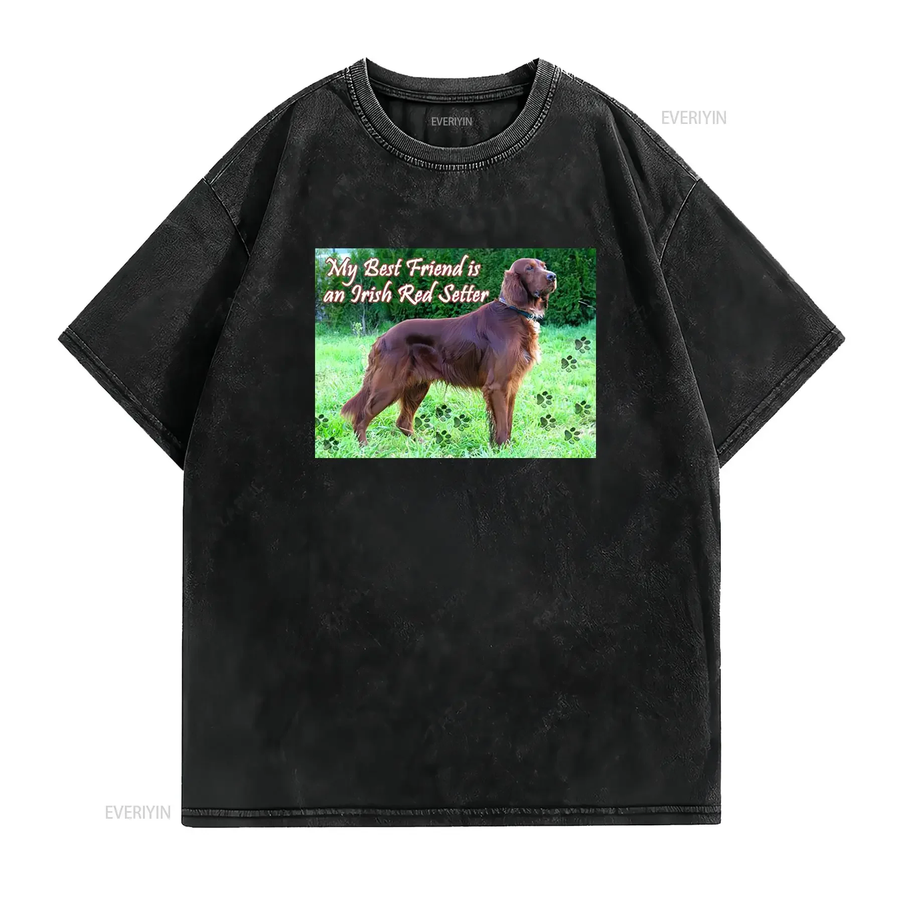 Irish Red Setter T shirt classic round neck short sleeved choice of sizes and colours Mens womens vintage Washed Stretched