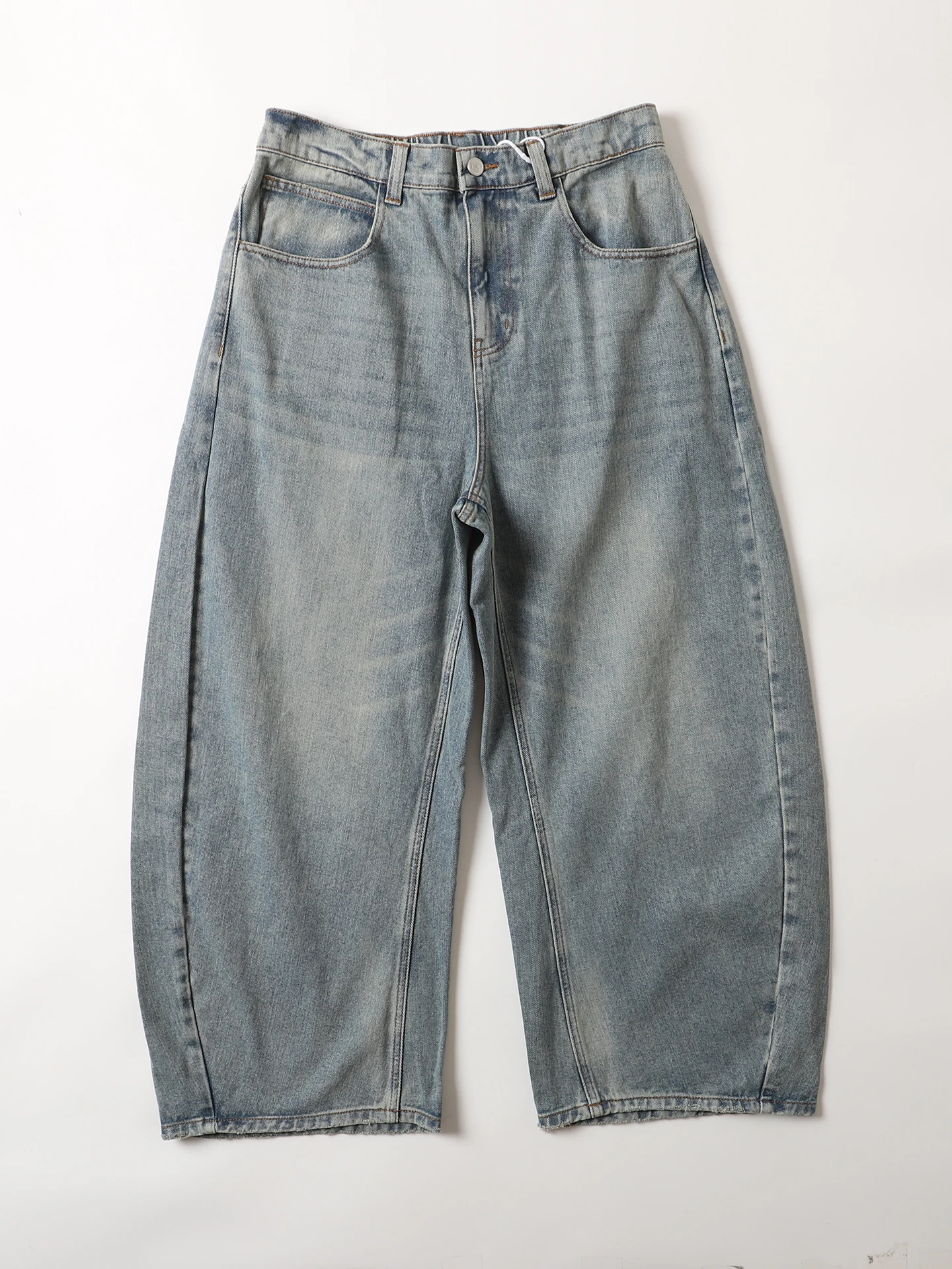 

Waed Denim Wide Leg Pants Knife Casual Loose Fit Men's Streetwear Vintage Japanese Sle Cotton Straight Cut Trousers