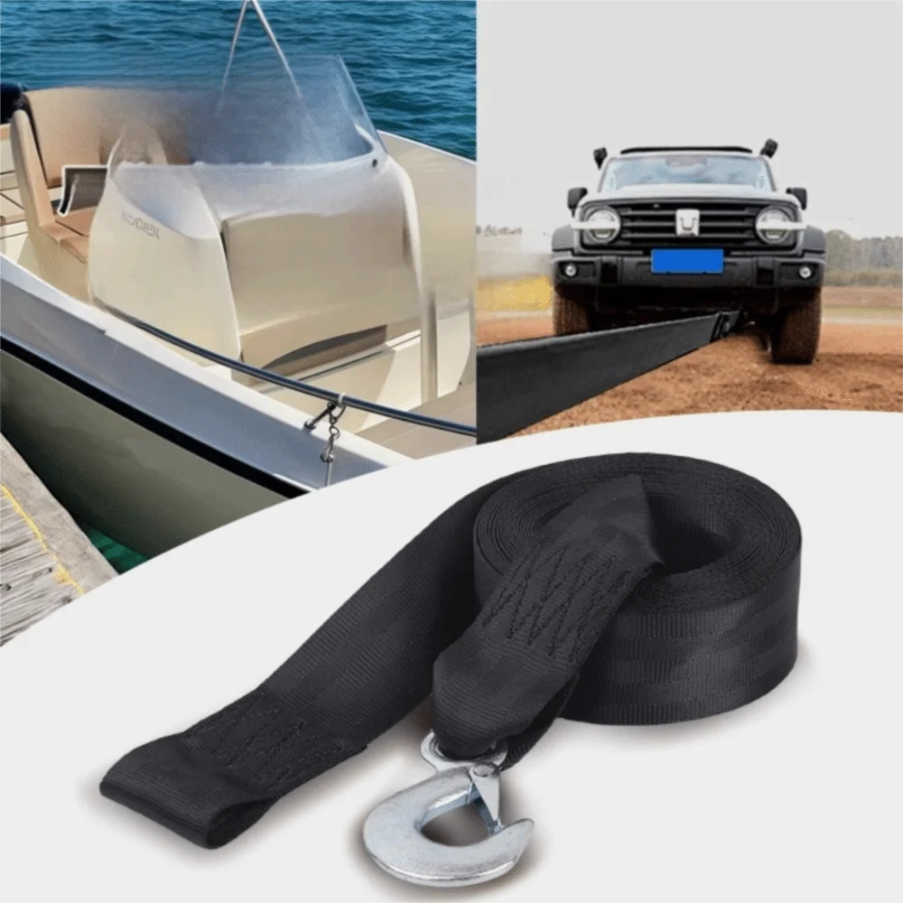 Heavy Duty High Strength Towing Strap With Hooks Loop End Heavy Duty Strap Breaking Strength Marine Strap Outdoor Car Towing